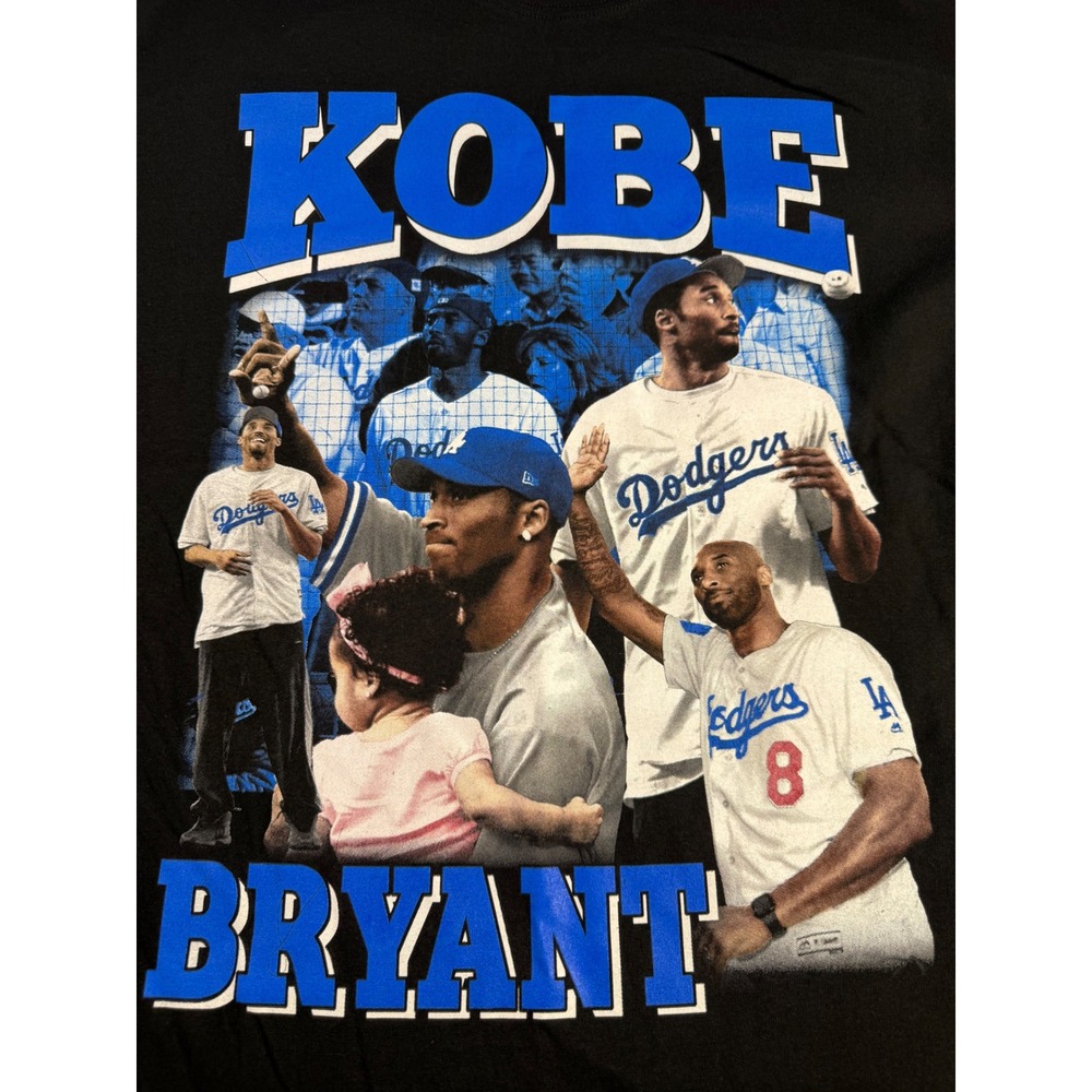 CG Company Kobe Bryant LA Dodgers Graphic T-Shirt Mens XL Black Tribute Tee
